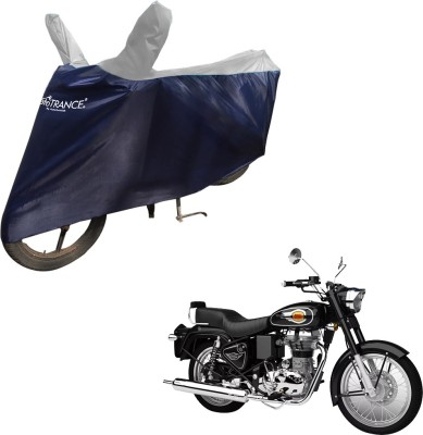 MOTOTRANCE Two Wheeler Cover for Royal Enfield(Bullet 500, Blue, Silver)