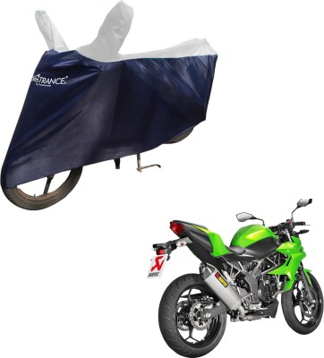 MOTOTRANCE Two Wheeler Cover for Kawasaki(Z250, Blue, White)