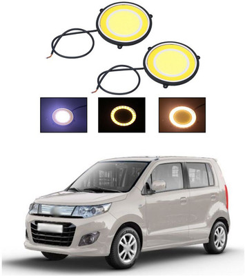 PECUNIA CAR DRL Daytime Running Light Flexible Round Shape White LED Lights Driving lamp COB Lights car-Styling 2PCS 12V DC for All Cars V176 Fog Lamp Car LED for Maruti Suzuki (12 V, 12 W)(WagonR, Pack of 2)