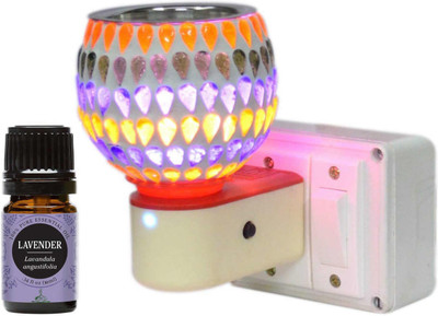 FStyler Lavender Diffuser Set, Aroma Oil Electric Glossy 2IN1 Ceramic Aroma Oil Diffuser/Kapoor Dani/ Camphor Burner with Switch (in-Built On/Off Button for Heating) Hand-Crafted Incense Burner for Home, Office, Temple, Positive Energy and Ambiance with Lavender Oil 10ml(10 ml) FStyler Lavender Diffuser Set, Aroma Oil Electric Glossy 2IN1 Ceramic Aroma Oil Diffuser/Kapoor Dani/ Camphor Burner with Switch (in-Built On/Off Button for Heating) Hand-Crafted Incense Burner for Home, Office, Temple, Positive Energy and Ambiance with Lavender Oil 10ml(10 ml)