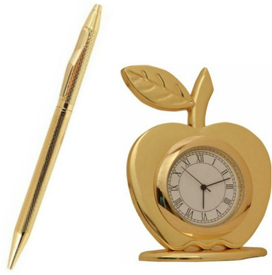 SMART WORLD Superior Quality Gold Slim Ball pen Pen Gift Set(Pack of 2, Ink Color - Gold)