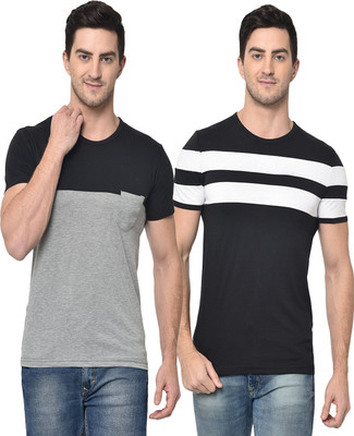 3SIX5 Printed Men Round Neck Multicolor T-Shirt
