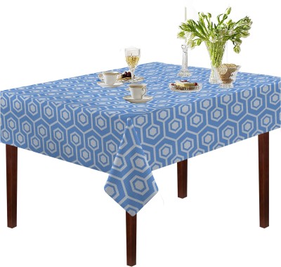 OASIS Geometric 4 Seater Table Cover(Blue, Cotton)