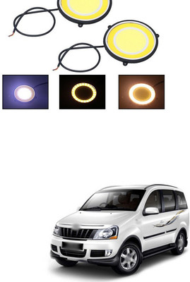 PECUNIA CAR DRL Daytime Running Light Flexible Round Shape White LED Lights Driving lamp COB Lights car-Styling 2PCS 12V DC for All Cars V126 Fog Lamp Car LED for Mahindra (12 V, 12 W)(Xylo, Pack of 2)