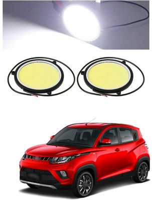 PECUNIA CAR DRL Daytime Running Light Flexible Round Shape White LED Lights Driving lamp COB Lights car-Styling 2PCS 12V DC for All Cars 118 Fog Lamp Car LED for Mahindra (12 V, 12 W)(Universal For Car, Pack of 2)