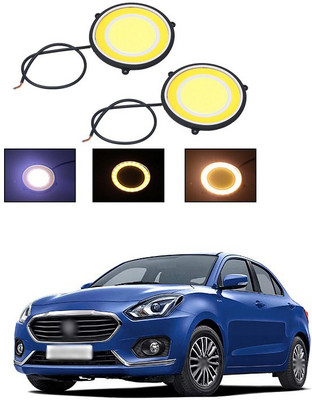 PECUNIA CAR DRL Daytime Running Light Flexible Round Shape White LED Lights Driving lamp COB Lights car-Styling 2PCS 12V DC for All Cars V141 Fog Lamp Car LED for Maruti Suzuki (12 V, 12 W)(Swift Dzire, Pack of 2)