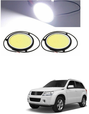 PECUNIA CAR DRL Daytime Running Light Flexible Round Shape White LED Lights Driving lamp COB Lights car-Styling 2PCS 12V DC for All Cars 132 Fog Lamp Car LED for Maruti Suzuki (12 V, 12 W)(Grand Vitara, Pack of 2)