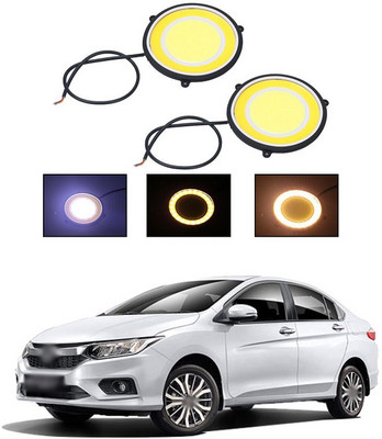 PECUNIA CAR DRL Daytime Running Light Flexible Round Shape White LED Lights Driving lamp COB Lights car-Styling 2PCS 12V DC for All Cars V10 Fog Lamp Car LED for Honda (12 V, 12 W)(City, Pack of 2)
