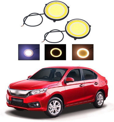 PECUNIA CAR DRL Daytime Running Light Flexible Round Shape White LED Lights Driving lamp COB Lights car-Styling 2PCS 12V DC for All Cars V32 Fog Lamp Car LED for Honda (12 V, 12 W)(Amaze, Pack of 2)