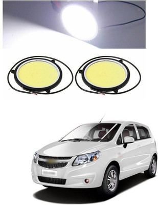 PECUNIA CAR DRL Daytime Running Light Flexible Round Shape White LED Lights Driving lamp COB Lights car-Styling 2PCS 12V DC for All Cars 44 Fog Lamp Car LED for Chevrolet (12 V, 12 W)(Sail UVA, Pack of 2)