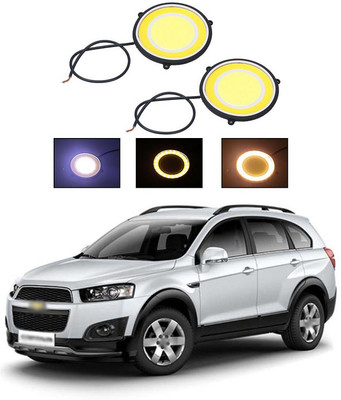 PECUNIA CAR DRL Daytime Running Light Flexible Round Shape White LED Lights Driving lamp COB Lights car-Styling 2PCS 12V DC for All Cars V9 Fog Lamp Car LED for Chevrolet (12 V, 12 W)(Captiva, Pack of 2)