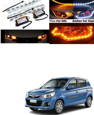 XZRTZ Daytime 16 LED Crystal Sequential DRL Running White with Yellow Turn Signal Light C129 Car Fancy Lights(White, Yellow)