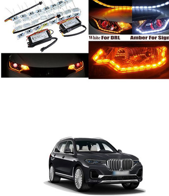 XZRTZ Daytime 16 LED Crystal Sequential DRL Running White with Yellow Turn Signal Light C36 Car Fancy Lights(White, Yellow)