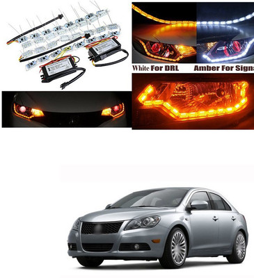 XZRTZ Daytime 16 LED Crystal Sequential DRL Running White with Yellow Turn Signal Light C137 Car Fancy Lights(White, Yellow)