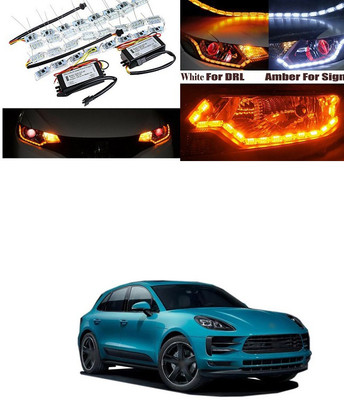 XZRTZ Daytime 16 LED Crystal Sequential DRL Running White with Yellow Turn Signal Light C193 Car Fancy Lights(White, Yellow)