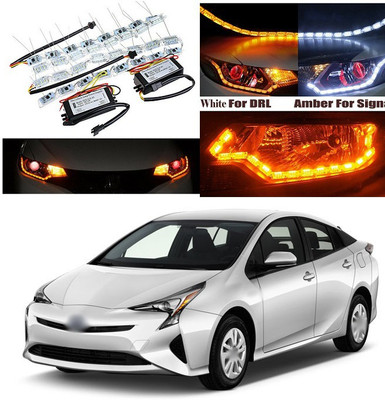 XZRTZ Daytime 16 LED Crystal Sequential DRL Running White with Yellow Turn Signal Light C244 Car Fancy Lights(White, Yellow)