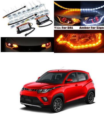 XZRTZ Daytime 16 LED Crystal Sequential DRL Running White with Yellow Turn Signal Light C118 Car Fancy Lights(White, Yellow)