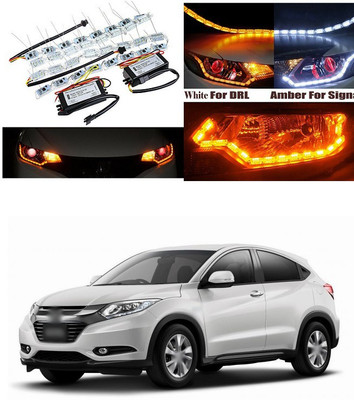 XZRTZ Daytime 16 LED Crystal Sequential DRL Running White with Yellow Turn Signal Light C73 Car Fancy Lights(White, Yellow)