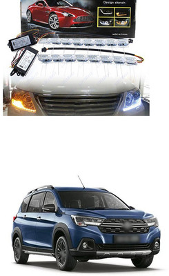 PECUNIA Daytime 16 LED Crystal Sequential DRL Running White with Yellow Turn Signal Light XC139 Headlight Car LED for Maruti Suzuki (12 V, 24 W)(Universal For Car, Pack of 2)