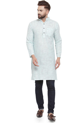 Sayesha Men Solid Straight Kurta(Blue)