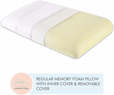 The White Willow Regular Medium Firm Orthopaedic Memory Foam Motifs Sleeping Pillow Pack of 1(White)