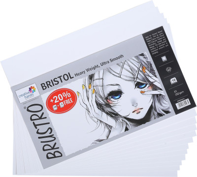 BRuSTRO Ultra Smooth Bristrol 250 GSM A3 Sketch Pad(12 Sheets) BRuSTRO Ultra Smooth Bristrol 250 GSM A3 Sketch Pad(12 Sheets)