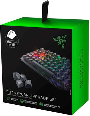 Razer PBT Keycap Upgrade Set - Mercury White - FRML Packaging Desktop Keyboard Replacement Key