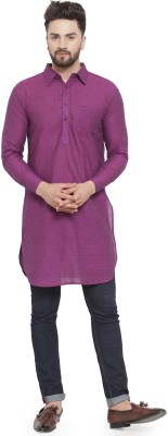 Sayesha Men Solid Pathani Kurta(Purple)