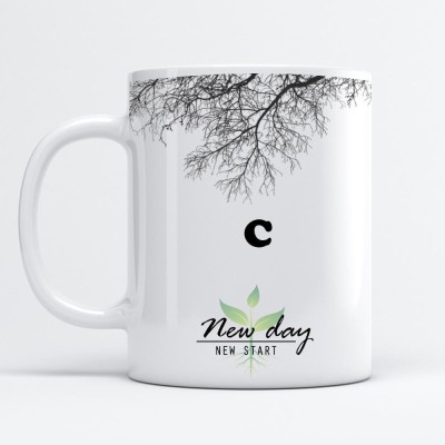 Beautum C Printed New Day New Start White Name Model No:NDNS003484 Ceramic Coffee Mug(350 ml)