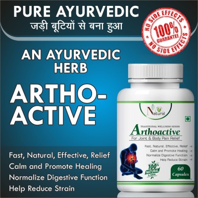 NATURAL Arthoactive for Joint & Body Pain Relief Capsules Pack of 1(60 No)
