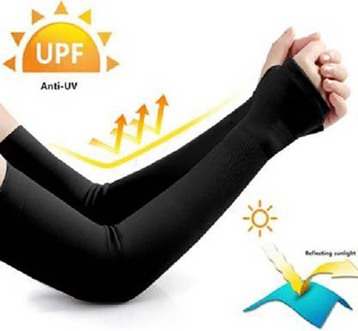 Regitx Polyester Arm Sleeve For Men(XXL, Black)