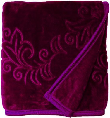 AUBORON Self Design Double Mink Blanket for  Heavy Winter(Microfiber, WINE)