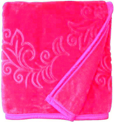 AUBORON Self Design Double Mink Blanket for  Heavy Winter(Microfiber, Pink)