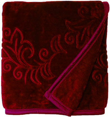 AUBORON Self Design Double Mink Blanket for  Heavy Winter(Microfiber, Maroon)