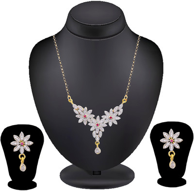Mekkna Alloy Pink, Black, Silver Jewellery Set(Pack of 1)