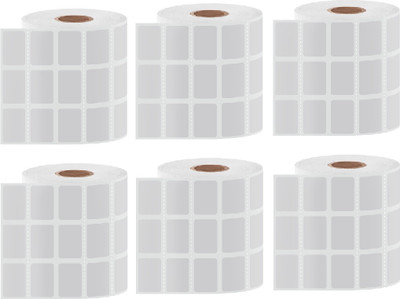youlogic 25MMX15MM (0.98inch X0.59inch) Barcode Label Thermal Paper Label Stickers (White) 1ROLL 8000 LABELS set of 6 Roll thermal paper Paper Label(White)