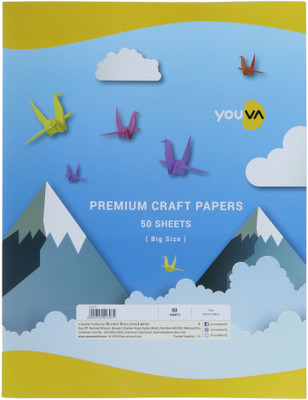 NAVNEET Youva 22x28 cm Unruled Regular 64 gsm Craft paper(Set of 50, Multicolor)