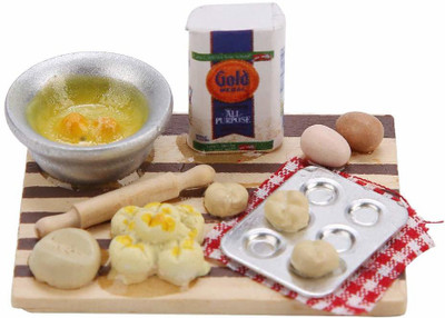 Zerone Play House Toy Dollhouse Accessories Miniature Food Bread Cooking Board for 1/12 Scale Doll [CAT_7762]