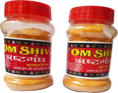 Om Shiv Asthgandh kumkum tilak Powder(Yellow)