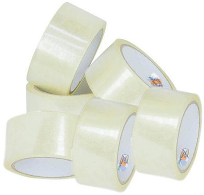MAJESTIC BASKET Single Handheld Clear Packing Tapes For Home / Office / Commercial use etc (Manual)(Set of 6, Transparent/ Clear)