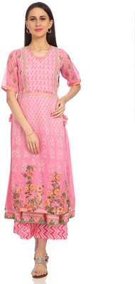 biba-women-printed-flared-kurtapink-1