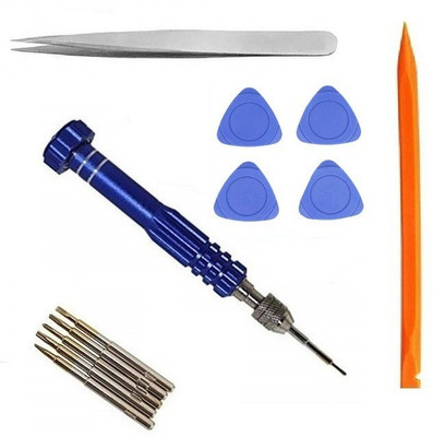 wroughton Tool kit 5 in 1 For All Mobiles Repair Screwdriver Set With 4 Mobile Opener, 1 Plastic Spudger Stick for Mobile Repairing With 1 Stainless Steel Non Magnetic Tweezer- Straight Precision Screwdriver Set(Pack of 12)