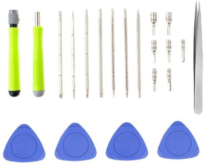 wroughton 16 in 1 Professional Multi-bits Interchangeable Screwdriver Tool for Mobile Phone, PC, Laptop and Gadgets With 4 Mobile Opener Toolkit for Mobile Dissembling and Set of 1 Stainless Steel Non-Magnetic Tweezers- Straight Precision Screwdriver Set(Pack of 21)