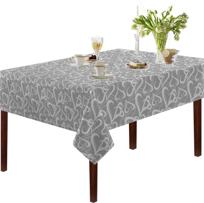OASIS Self Design 6 Seater Table Cover(Grey, Cotton)