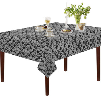 OASIS Abstract 8 Seater Table Cover(Black, Cotton)