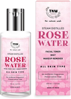 TNW - The Natural Wash Steam Distilled Rose Water/ Toner/ Makeup Remover (Free from Artificial Fragrance & Alcohol) Face Wash(100 ml)