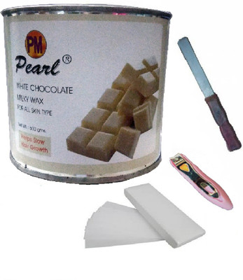 PMPEARL White Chocolate Wax With 30 Strips ,Applicator And Nail Cutter(4 Items in the set)