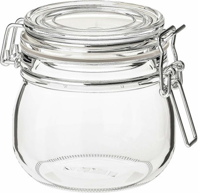 IKEA Glass, Steel Cookie Jar  - 0.5 L(Clear)