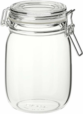 IKEA Glass, Steel Honey Jar  - 1 L(Clear)