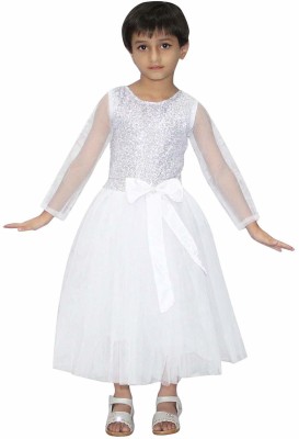 KAKU FANCY DRESSES Princess Long Gown For Girls, Fairy Tales Costume - White, 15-16 Years Kids Costume Wear